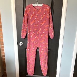Carters fleece one piece pajamas non footed size 14 fox print